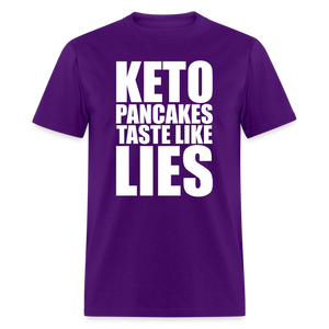 Funny Keto Pancakes Taste Like Lies Low Carb Lifestyle Humor Unisex Classic T-Shirt - purple