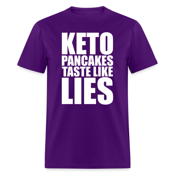 Funny Keto Pancakes Taste Like Lies Low Carb Lifestyle Humor Unisex Classic T-Shirt - purple