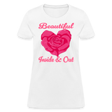 Beautiful Inside and Out Rose Heart T-Shirt - white