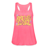 Women's Kindness is Cool Groovy Vintage Flowy Tank Top by Bella - neon pink