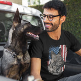 Patriotic Sable German Shepherd American Flag Unisex T-Shirt
