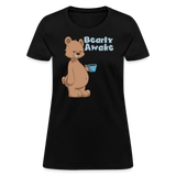 Funny Tired Bear Coffee Morning T-Shirt - black