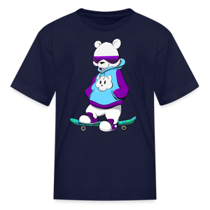 Chill Skater Polar Bear Kids' T-Shirt - kelly green