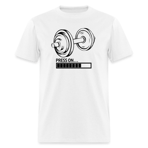 Barbell Press On Fitness Training Gym Workout Unisex T-Shirt - sage