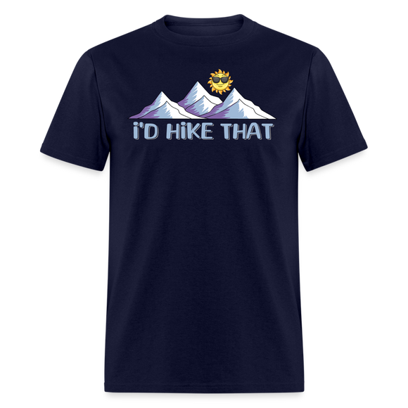 Funny Mountain Trail Hiking Unisex T-Shirt - navy