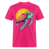 Tropical Pineapple Sea Turtle Unisex Classic T-Shirt - fuchsia