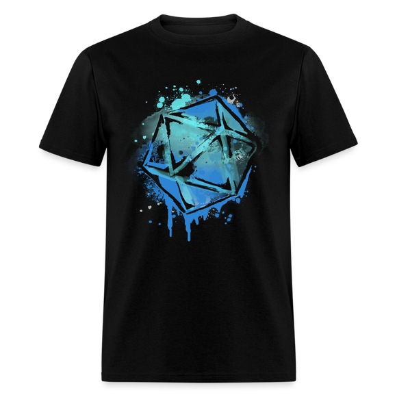 Watercolor D20 Dice Epic Gamer Style for Every Adventure Unisex T-Shirt - black