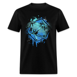 Watercolor D20 Dice Epic Gamer Style for Every Adventure Unisex T-Shirt - black