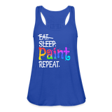 Colorful Rainbow Painter Art Women’s Tank Top - royal blue