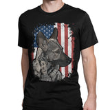 Patriotic Sable German Shepherd American Flag Unisex T-Shirt