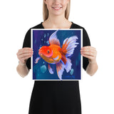 Brilliant Goldfish in Deep Waters Art Print
