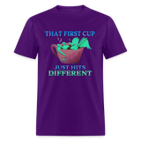 First cup of coffee Cute Dragon Bathing in Coffee Unisex Classic T-Shirt - purple