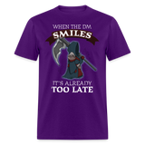 RPG Tabletop Role Play Gamer TPK Grim Reaper Epic Campaign Humor Unisex T-Shirt - purple