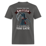 RPG Tabletop Role Play Gamer TPK Grim Reaper Epic Campaign Humor Unisex T-Shirt - charcoal