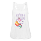Unicorn Anti-Bullying Spread Kindness Don't Be A Dick Women's Flowy Tank Top by Bella - white