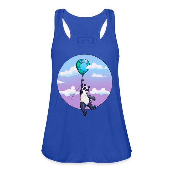 Earth Day Panda Women's Flowy Tank Top by Bella - royal blue