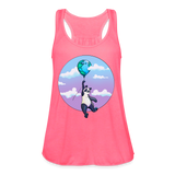 Earth Day Panda Women's Flowy Tank Top by Bella - neon pink
