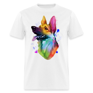 Rainbow Watercolor Paint Splatter Unisex Classic T-Shirt - white