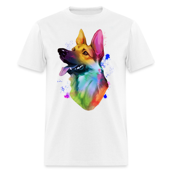 Rainbow Watercolor Paint Splatter Unisex Classic T-Shirt - white