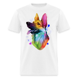Rainbow Watercolor Paint Splatter Unisex Classic T-Shirt - white