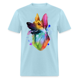 Rainbow Watercolor Paint Splatter Unisex Classic T-Shirt - powder blue