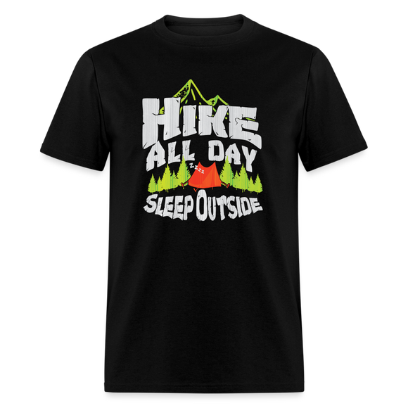 Outdoor Enthusiast Hike All Day Sleep Outside Unisex T-Shirt - black