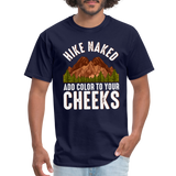 Outdoor Hiking Backpacking Hike Naked Unisex Classic T-Shirt - navy