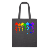 Cute Star Rainbow Splatter Recycled Tote Bag - charcoal grey