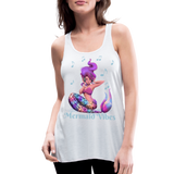 Women's Rainbow Pastel Leopard Mermaid Flowy Tank Top by Bella - white