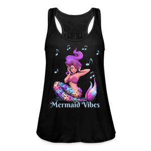 Women's Rainbow Pastel Leopard Mermaid Flowy Tank Top by Bella - black