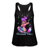 Women's Rainbow Pastel Leopard Mermaid Flowy Tank Top by Bella - black