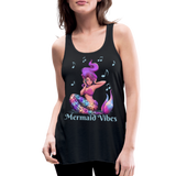 Women's Rainbow Pastel Leopard Mermaid Flowy Tank Top by Bella - black
