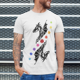 Tribal Dragon D20 Dice Rainbow Tabletop Role Players Unisex T-Shirt