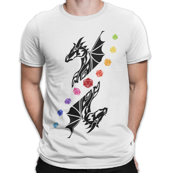 Tribal Dragon D20 Dice Rainbow Tabletop Role Players Unisex T-Shirt