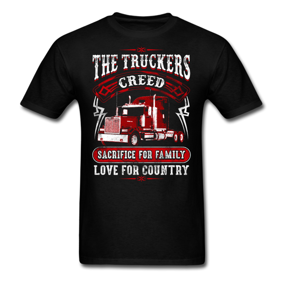 Semi Truck Driver 18 Wheeler Truckers Creed Unisex T-Shirt - black